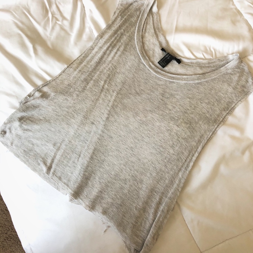 Cut Off Grey Crop Top